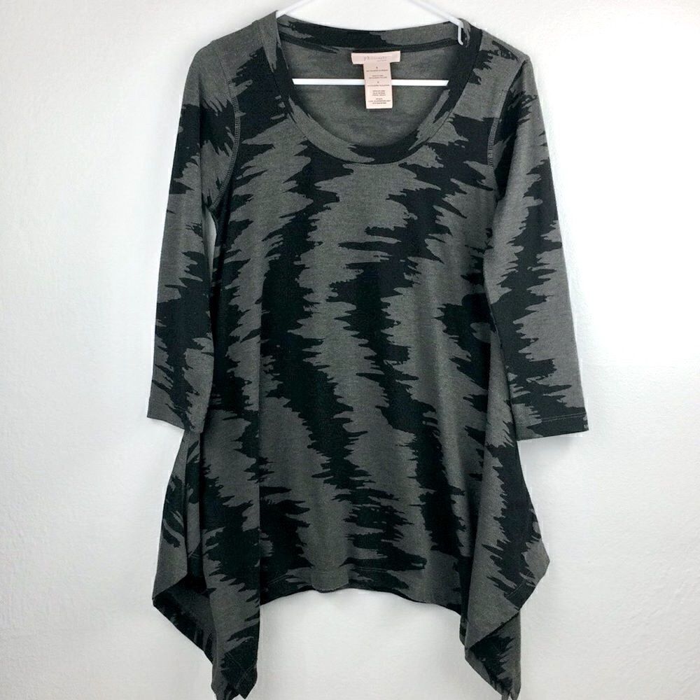 Philosophy black/gray stretch pattern pullover-S